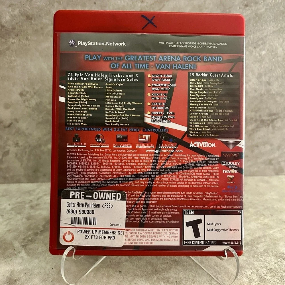 Guitar Hero Van Halen (Sony PlayStation 3 2009) PS3 Complete CIB - Tested VG+